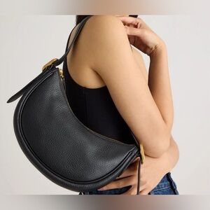 Quince Italian Leather Mini Crescent Shoulder Bag